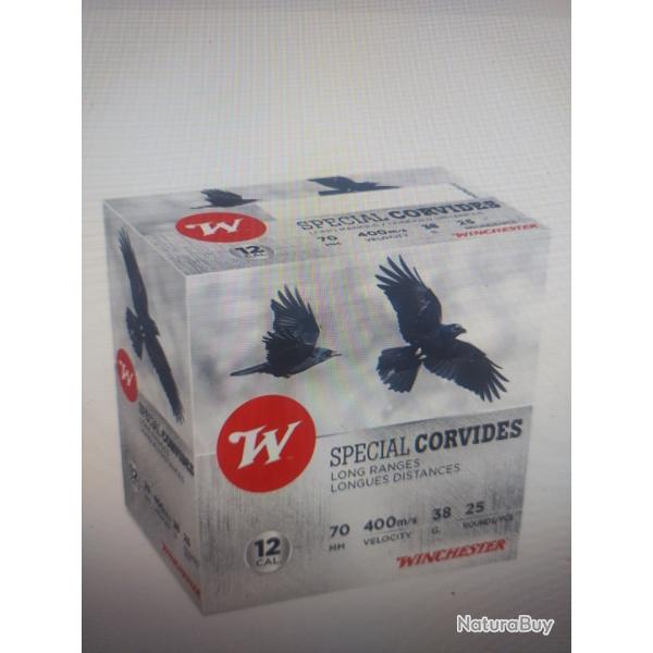 Winchester spcial corvids calibre 12/70 38g lot de 4 botes soit 100 munitions