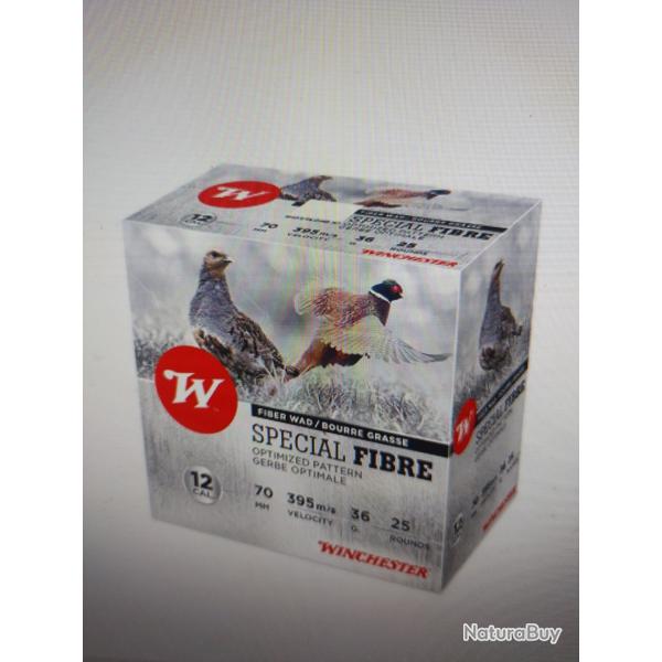 Winchester spcial fibre 12/70 36g lot de 4 botes soit 100 munitions
