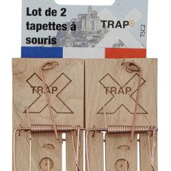 Tapette &agrave; souris en bois, lot de 2
