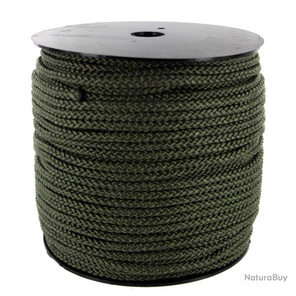 Cordeau tress� vert - Diam 6 mm - 100 m
