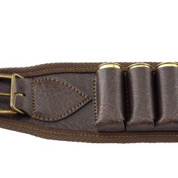 Cartouchi&egrave;re vinyle aspect cuir marron - Country Sellerie cal.410