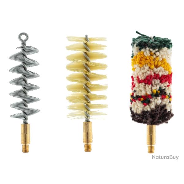 Set de trois brosses spirales pour armes � canon lisse Cal.20
