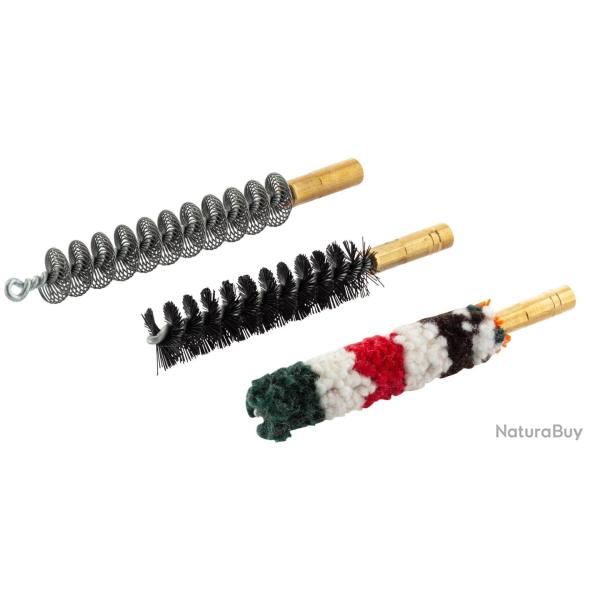 Set de trois brosses spirales pour armes � canon lisse Cal.9 mm