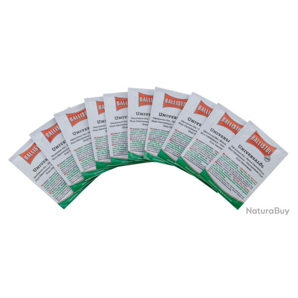 Lot de 10 lingettes huile universelle - Ballistol