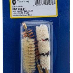 Lot de 3 brosses mixtes embout femelle Cal. 69/75