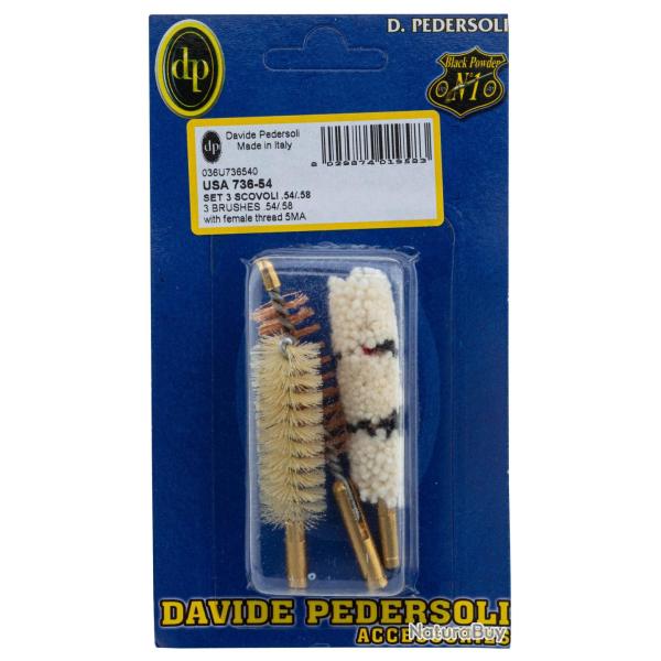 Lot de 3 brosses mixtes embout femelle Cal. 69/75