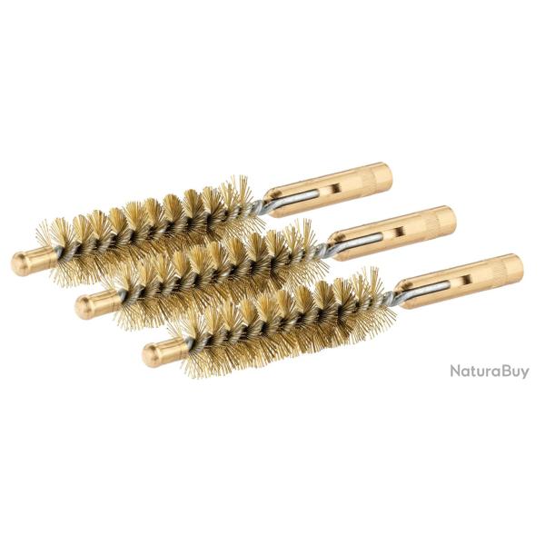 Lot de 3 brosses laiton embout femelle Cal .36 filetage M5 PEDERSOLI