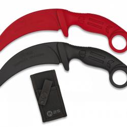 Couteau d'entra&icirc;nement incurv&eacute; caoutchouc K25 rouge