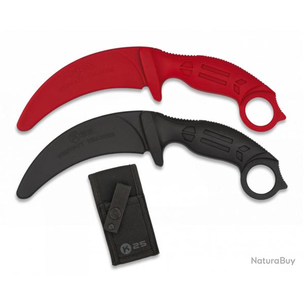 Couteau d'entra�nement incurv� caoutchouc K25 rouge