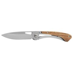Couteau pliant &agrave; ouverture &agrave; pivot avec manche en bois