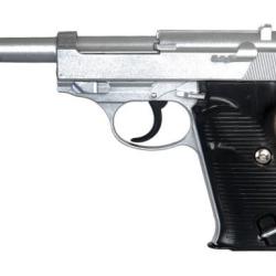 R&eacute;plique pistolet &agrave; ressort Galaxy G21 P38 full metal 0,5J SILVER