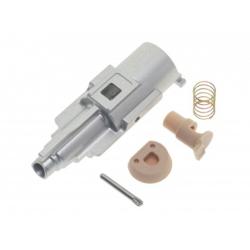 Pi&egrave;ces d&eacute;tach&eacute;es airsoft - Set complet Nozzle Aluminium CNC pour AAP01 GBB AAC COWCOW Argent