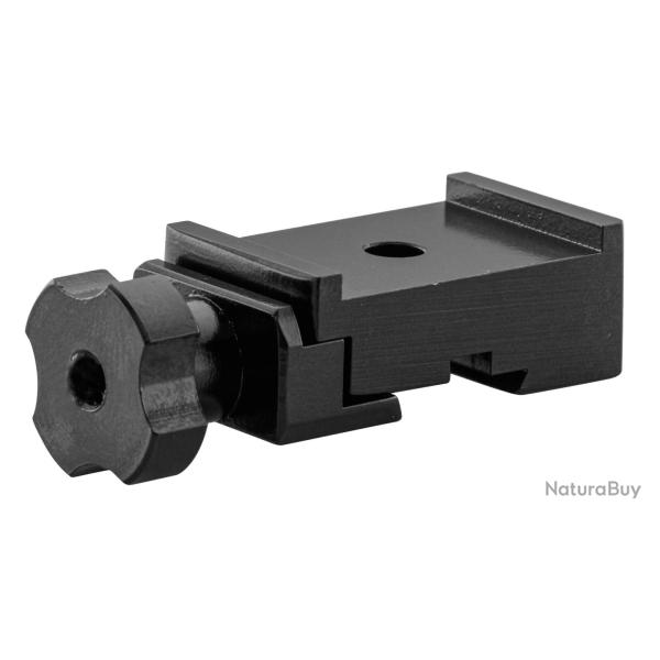 Pied aluminium monobloc � rail de 11mm pour compensateur. Pied alu monobloc