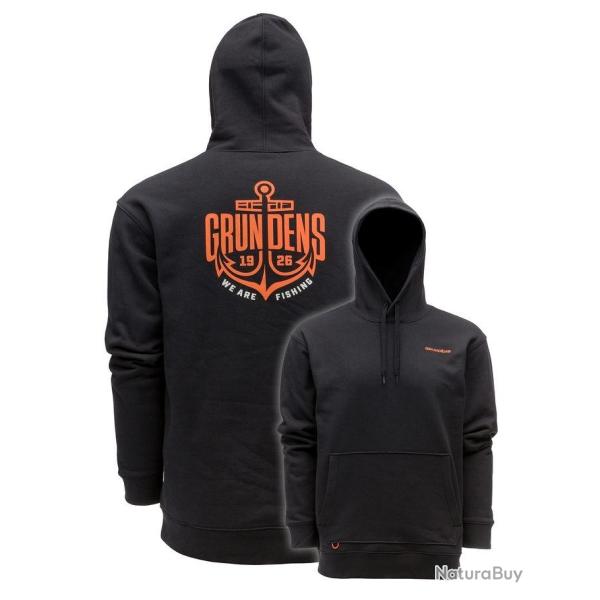 SWEAT DISPLACEMENT HOODIE LOGO ANCHOR BLACK