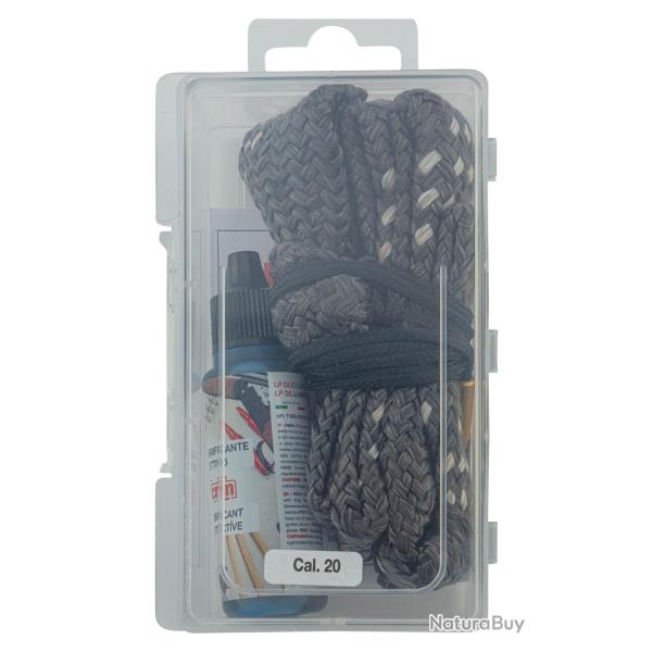 Kit de nettoyage cordon type snake + huile pour armes, Cal. 12
