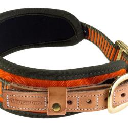 Collier chien de sang orange fluo - Niggeloh Taille S - Tour de cour 40/50 cm.