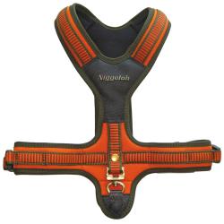 Harnais n&eacute;opr&egrave;ne orange pour chien - Niggeloh Taille S / Tour de cou : 35 cm/ ventre : 39/63 cm.