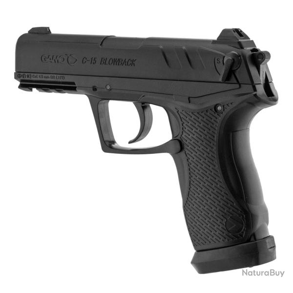 Pistolet CO2 C-15 BLOWBACK - Cal. 4.5mm. cal. 4.5 mm 3,98 joules