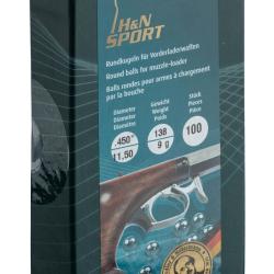Balles rondes en plombs H&N cal .36 PN bte de 200