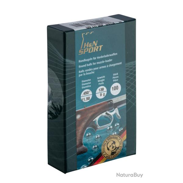 Balles rondes en plombs H&N cal .45 PN bte de 100