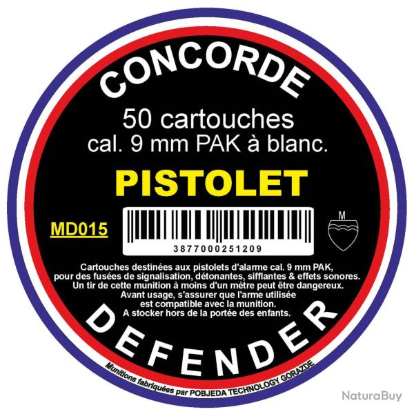 Bo�te de 50 cartouches cal. 9 mm PAK � blanc bte de 50
