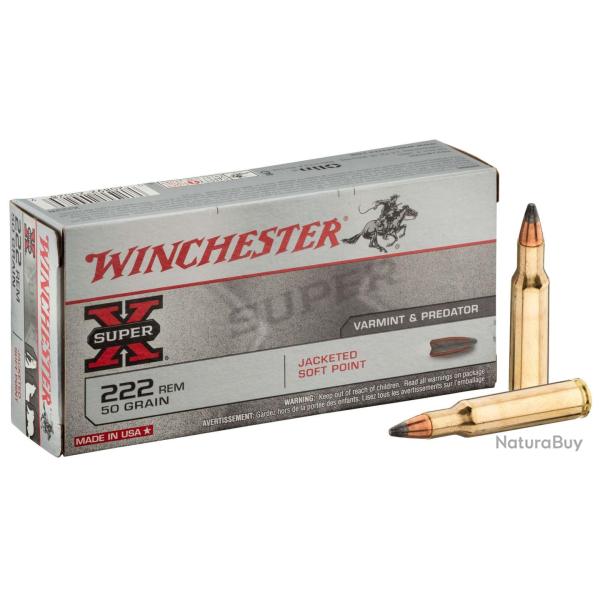 Winchester Cal. 222 REM 50gr Pointed soft point bte de 20
