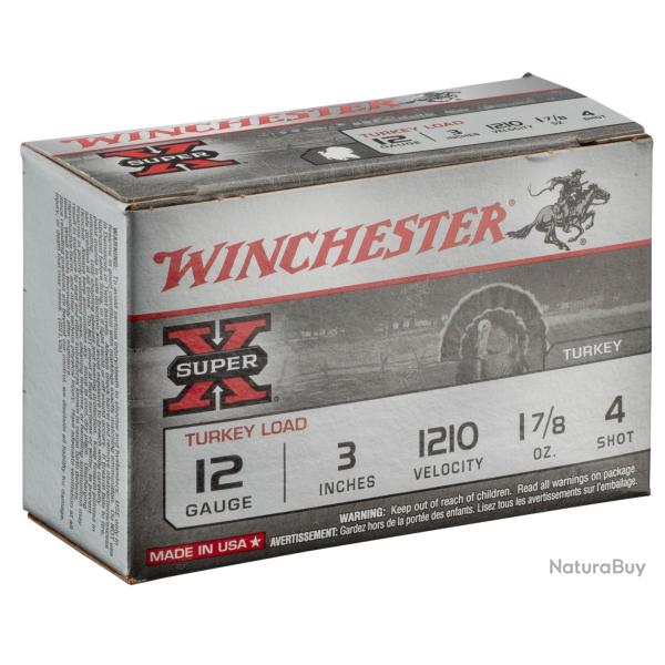 Winchester Super X Turkey plomb cuivr� - Cal. 12/76 N�4 bte de 10
