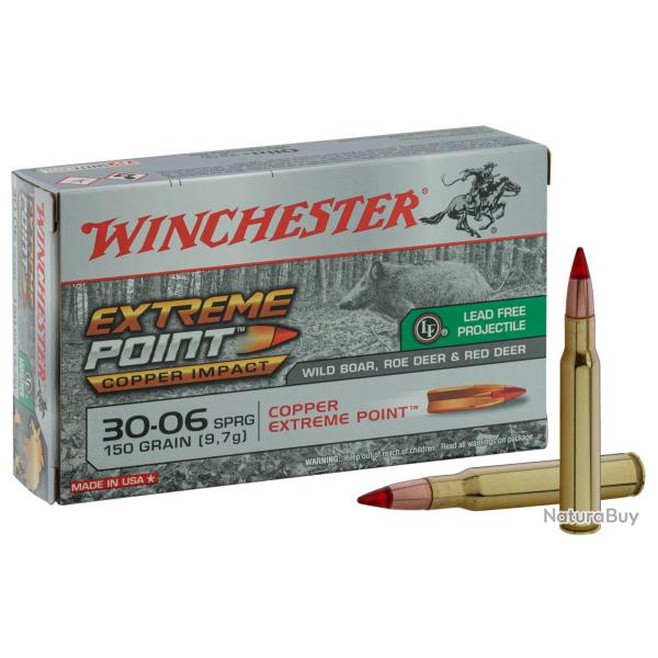 Winchester Cal. 30.06 Springfield 180gr Extreme Point Lead Free (Copper Impact) bte de 20