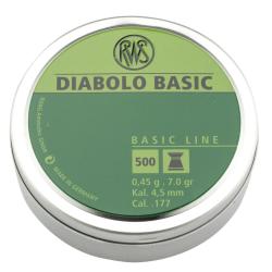 Boîte de 500 plombs diabolos basic plats cal. 4,5 mm bte de 500