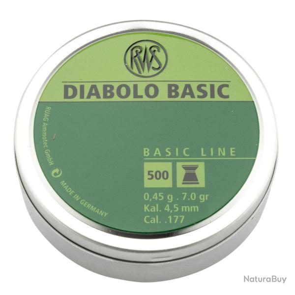 Bo�te de 500 plombs diabolos basic plats cal. 4,5 mm bte de 500