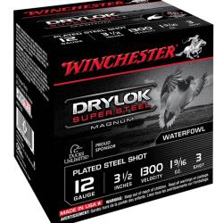Winchester Drylock Acier nickel&eacute; - Cal.12/76 N&deg;3 bte de 25