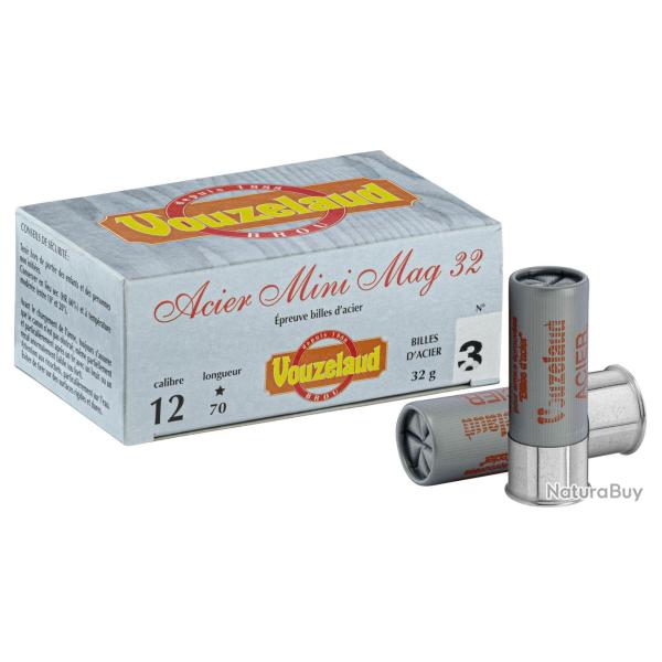 Cartouches Vouzelaud Acier Mini Mag 32 Cal. 12 70 bte de 10