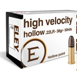 Munitions ELEY High Velocity Hollow Point cal. 22 LR bte de 500