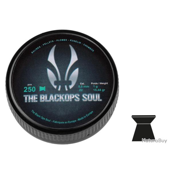 Plombs The Black Ops Soul � t�te plate cal. 5,5 mm bte de 250