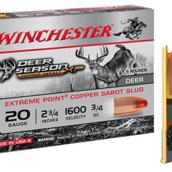 Winchester DEER SEASON sans plomb - Cal 20/70 bte de 5