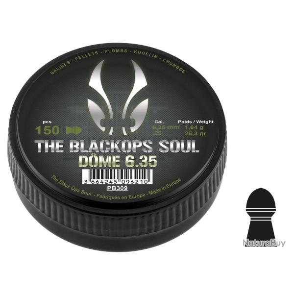 Plombs The Black Ops Soul DOME 6.35mm (Cal .25) bte de 150
