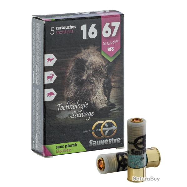 Sauvestre � balle grand gibier BFS sans plomb - Cal. 16/67 bte de 5