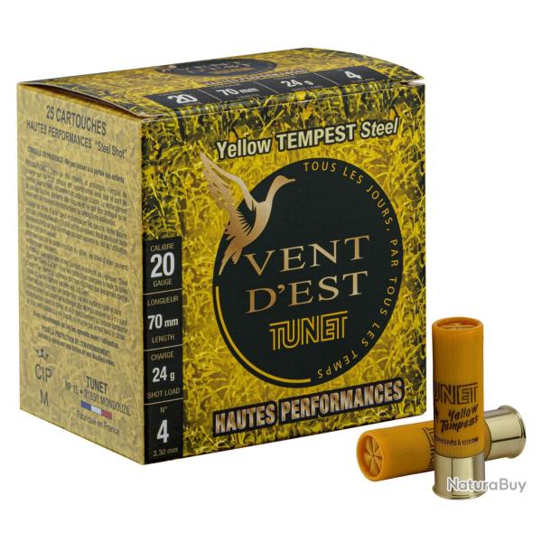 Cartouches TUNET Yellow TEMPEST 24g acier 20 70 bte de 25