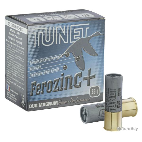 Cartouches Hautes Performances Tunet Ferozinc+ Duo-Magnum 12/76 36g Acier num�ro 1/3 N�1 & 3 bte de 