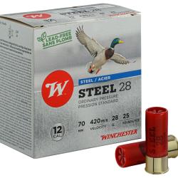 Cartouches Winchester 12/70 28g Acier Pressions Standard N&deg;5 bte de 25