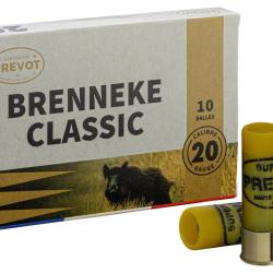 Cartouches Prevot 20/70 &agrave; balle Brenneke Classic demi-blind&eacute;e 24g bte de 10