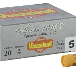 Cartouches Vouzelaud Acier 70 ACP Hautes Performances - Cal. 20/70 N&deg;5 bte de 10