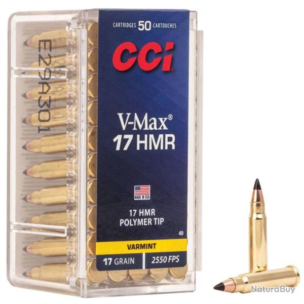 Cartouches CCI .17 HMR V-Max 17 grains .17 HMR bte de 50