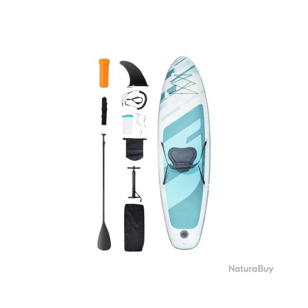 Paddle Gonflable 323x83,8x15,2 cm SUP Planche � Pagaie + Accessoires Complets Pompe Sac Aileron Lais