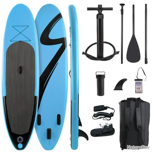 Paddle Gonflable 10' x 30'' x 6'' avec Kit Complet Pagaie Pompe Sac Laisse Aileron SUP Antid�rapant