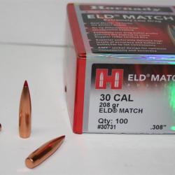 OGIVE HORNADY ELD MATCH 30731 CAL 30 208GR X100