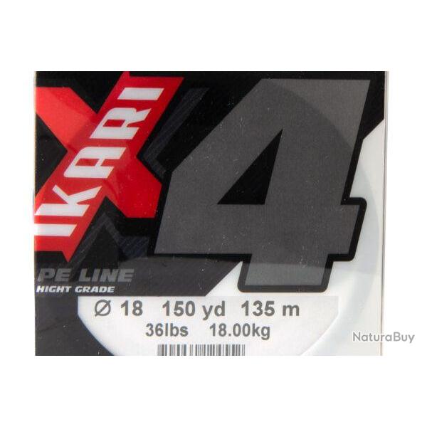 Tresse Powerline Ikari X4 Grise - 135 m 4 brins 0.14mm / 13kg