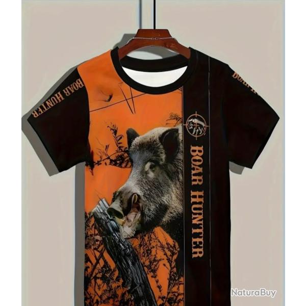 Tee shirt motif sanglier