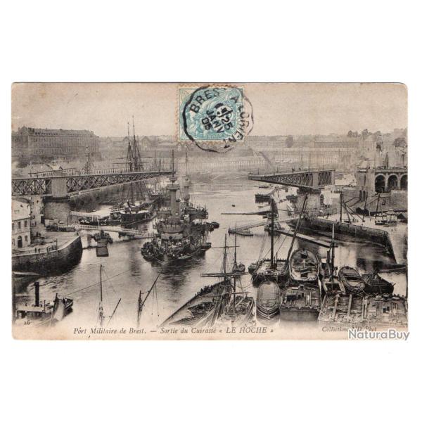 CPA - Marine Militaire-  Port Militaire de Brest - Sortie du Cuirasse " LE HOCHE " - N�3184