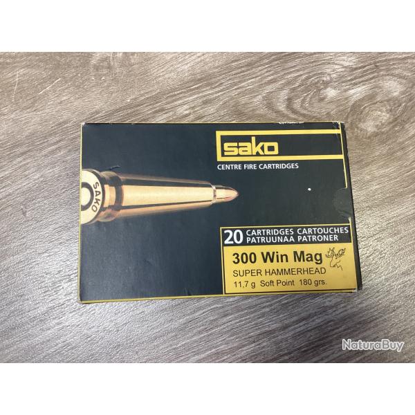 Sako super hammerhead soft point calibre 300 win mag 11,7g.       180gr